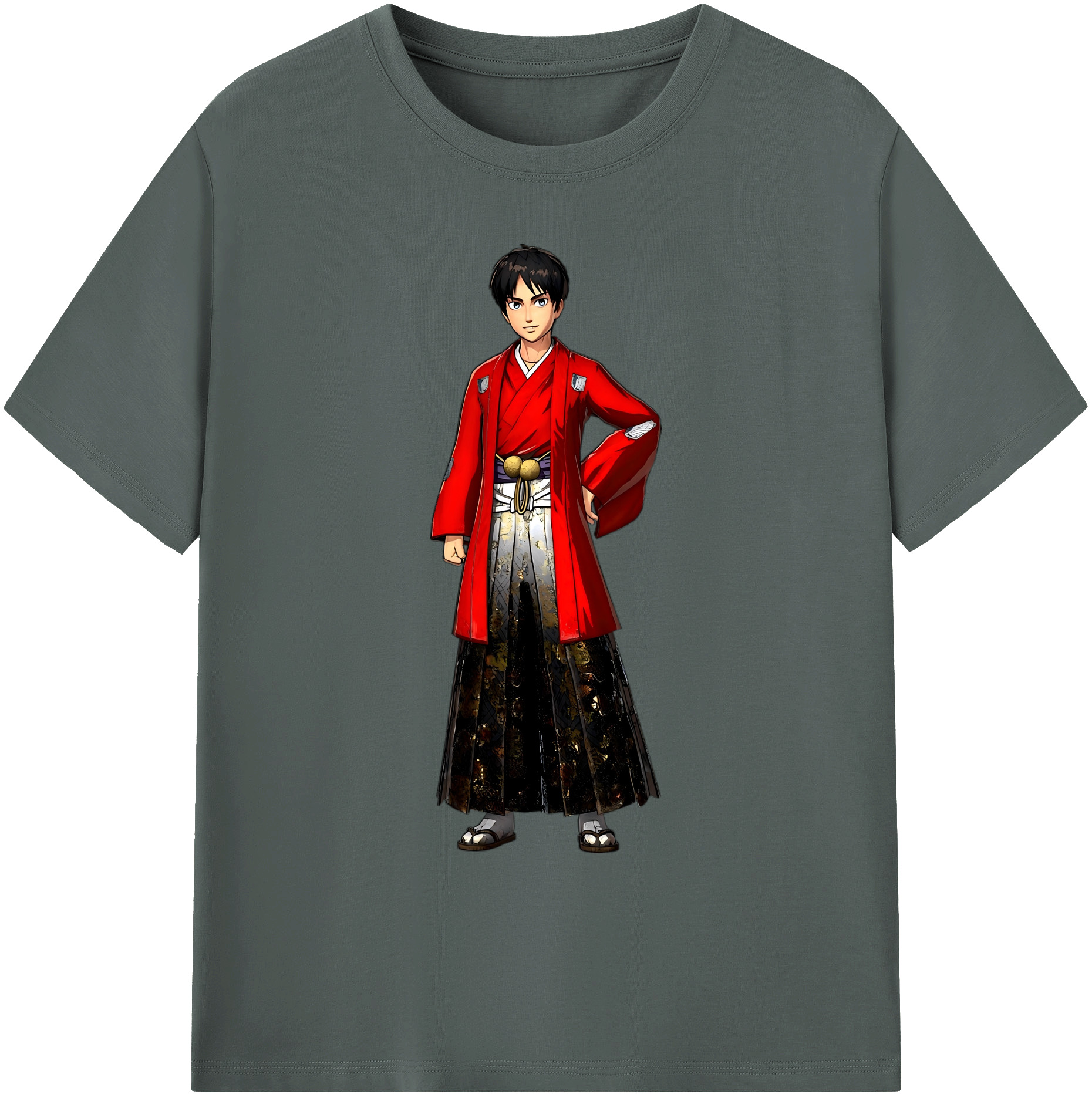 （画像用） 進撃の巨人 エレン･イェーガー Attack on Titan Eren Jäger 綿100％ メンズ半袖Tシャツ｜肌触りやわらか＆通気性